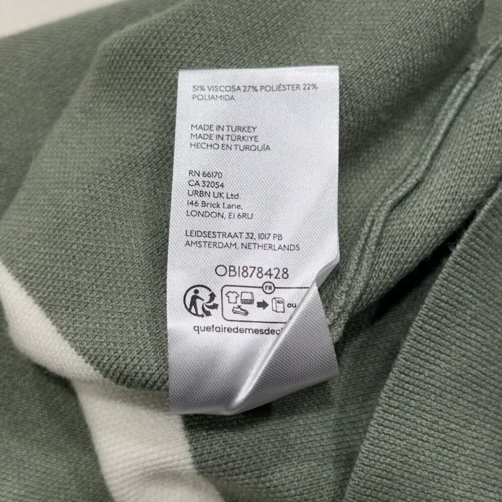 Maeve Anthropologie Sweater Vest Women's Size Med Green Ivory Striped Knit Top - Picture 7 of 9